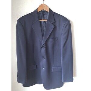 Jones New York Wool Blazer Jacket Mens 42R Blue Padded 3 Button Single Breasted